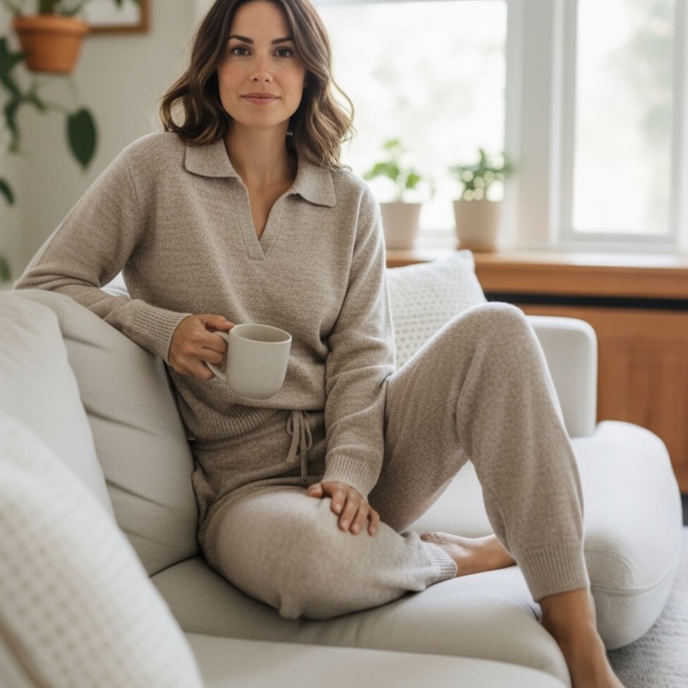 Women's Softies Marshmellow Johnny Collar Lounge Set